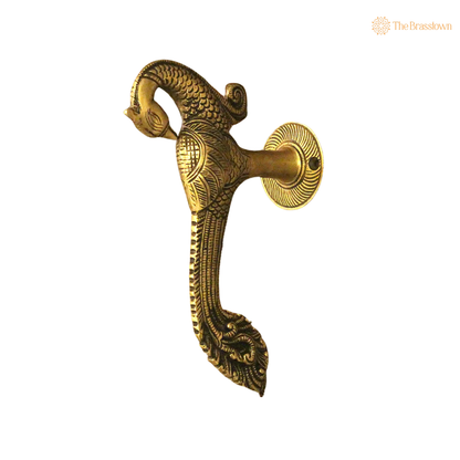 Handcrafted Brass Peacock Door Handle 7 Inch – home mandir puja decor India
