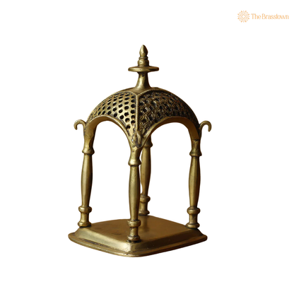 Handcrafted Brass Temple Jali Work 7 Inch – home mandir puja decor India