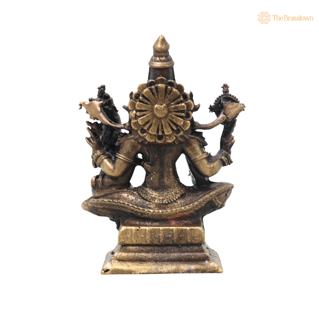 Brass Lakshmi Narasimha Idol – Traditional Narahari Swamy Murti for Pooja, Home Mandir, Spiritual Décor &amp; Gifting 5 Inch