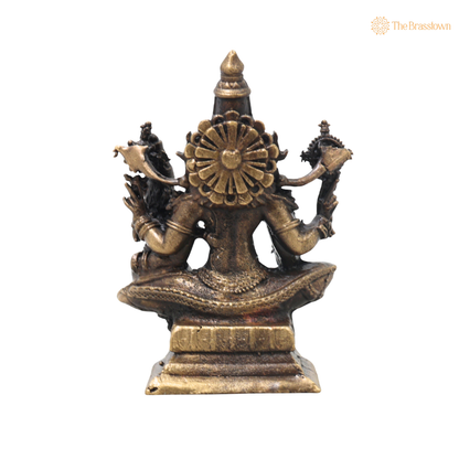 Brass Lakshmi Narasimha Idol – Traditional Narahari Swamy Murti for Pooja, Home Mandir, Spiritual Décor &amp; Gifting 5 Inch