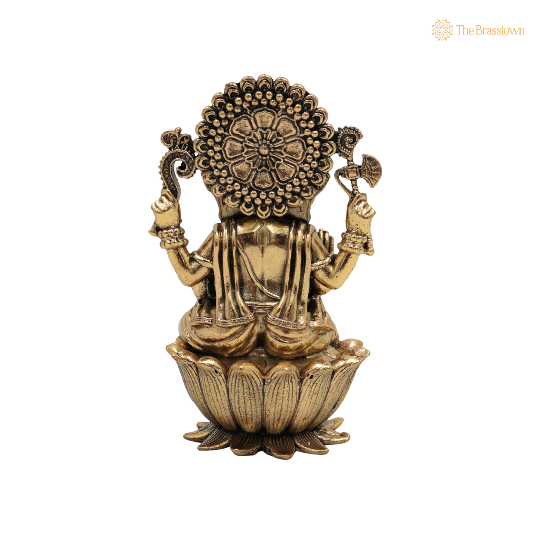 Handcrafted Brass Ganpati Bappa Idol 4 Inch – home mandir puja decor India