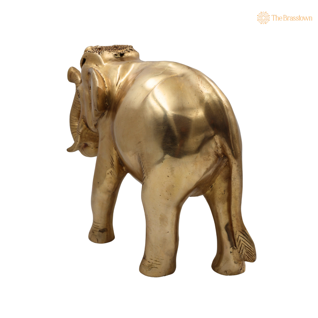 Brass Elephant Idol (Gajraj) – Decorative Elephant Statue for Home, Office &amp; Spiritual Décor 12 Inch