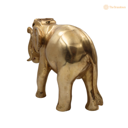 Brass Elephant Idol (Gajraj) – Decorative Elephant Statue for Home, Office &amp; Spiritual Décor 12 Inch