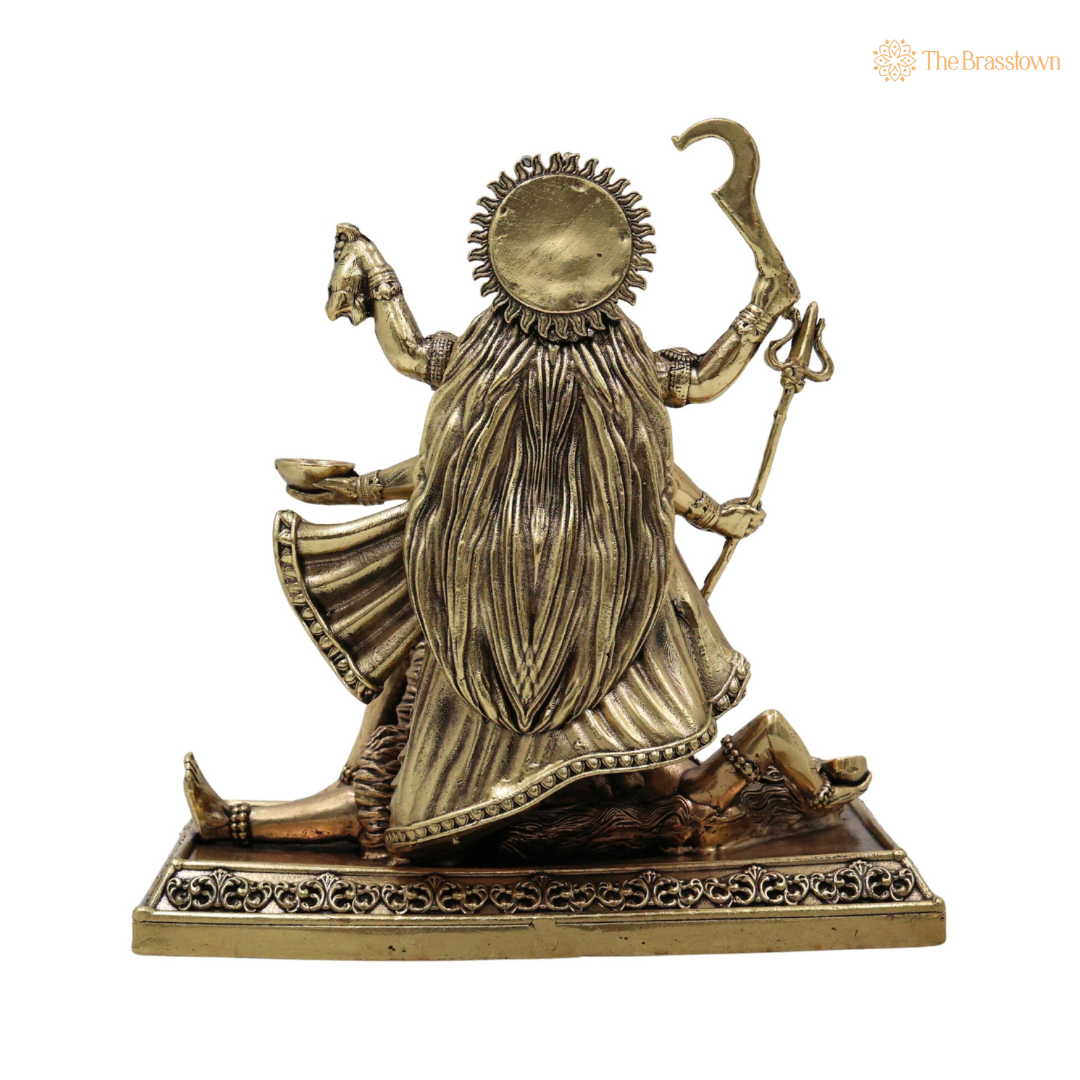 Divine Brass Mahakali Idol 5.5 Inch – home mandir puja decor India