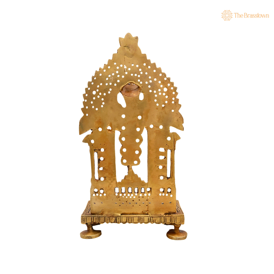 Brass Prabhavali Chowki 9.5 Inch – home mandir puja decor India