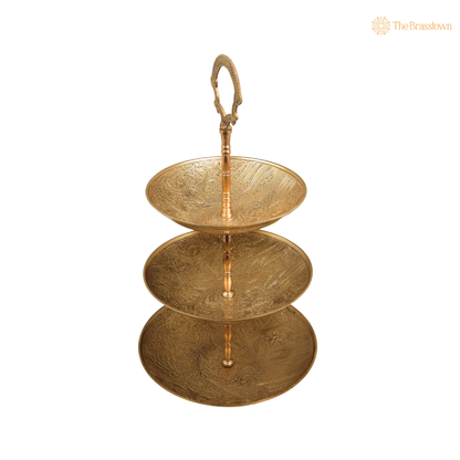 Brass Fruit Bowl Stand – Traditional Peetal Decorative Fruit Bowl for Dining Table, Home Décor &amp; Centerpiece 15.5 Inch
