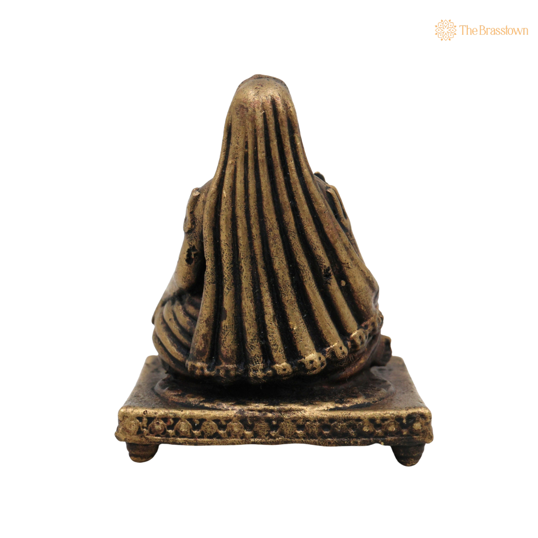 Brass Raghavendra Swamy Idol 1.5 Inch – home mandir puja decor India