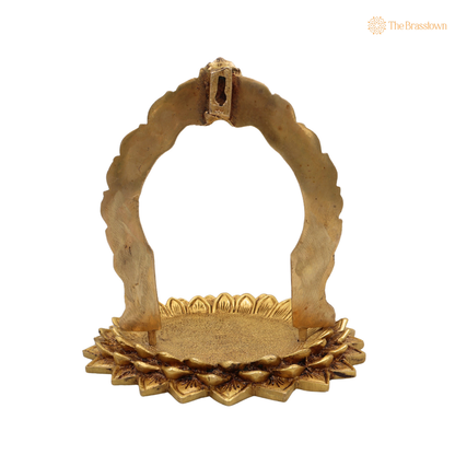 Brass Lotus Singhasan Chowki with 8 Inch – home mandir puja decor India