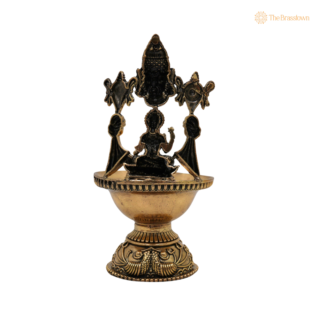 Brass Handcrafted Mahalakshmi with Balaji 5 Inch – home mandir puja decor India