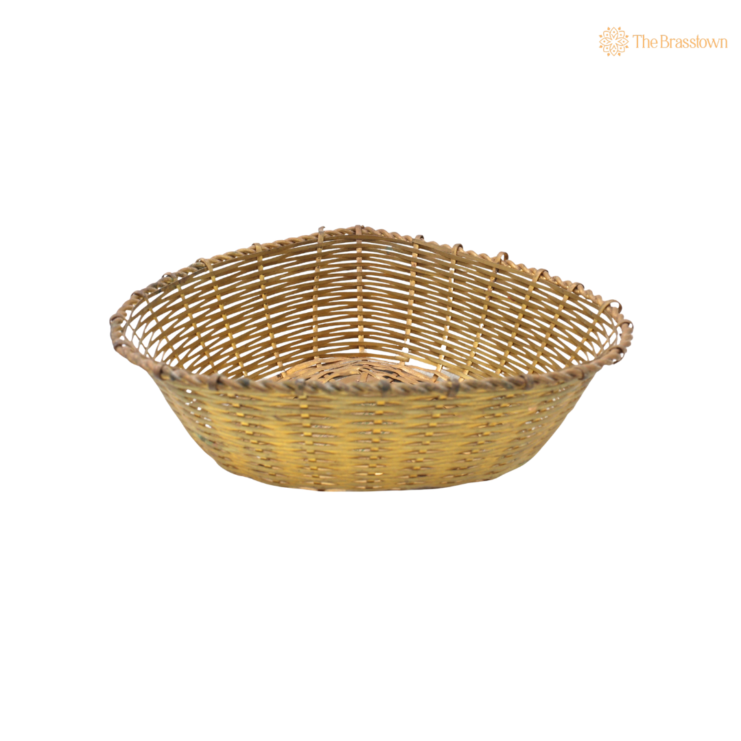 Brass Fruit Bowl – Traditional Peetal Phal Dani, Pital Phal Thali &amp; Decorative Brass Bowl for Pooja, Home Décor &amp; Serving 2 Inch
