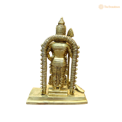 Brass Small Murugan Swamy Kartikeya 7.5 Inch – home mandir puja decor India