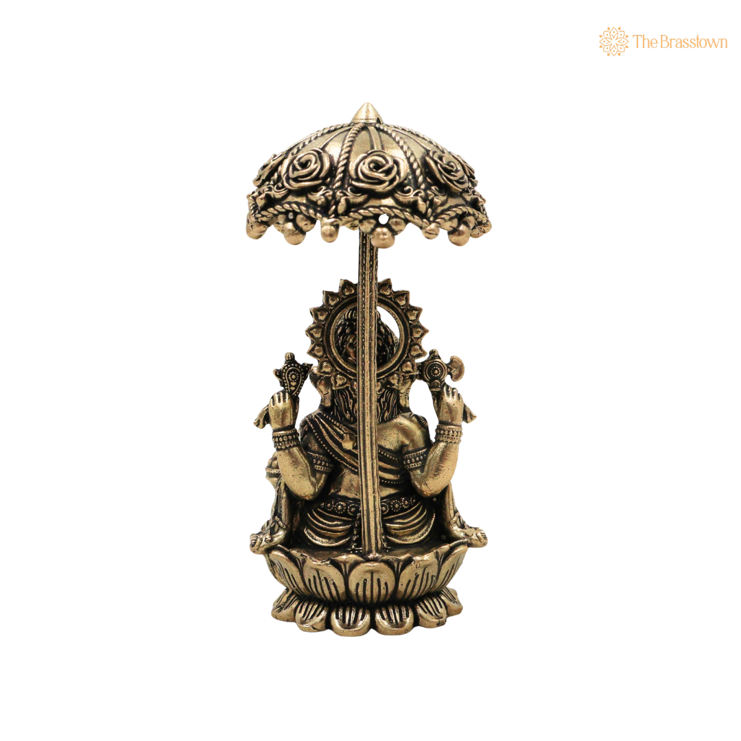 Handcrafted Brass Ganpati Bappa Idol 4.5 Inch – home mandir puja decor India