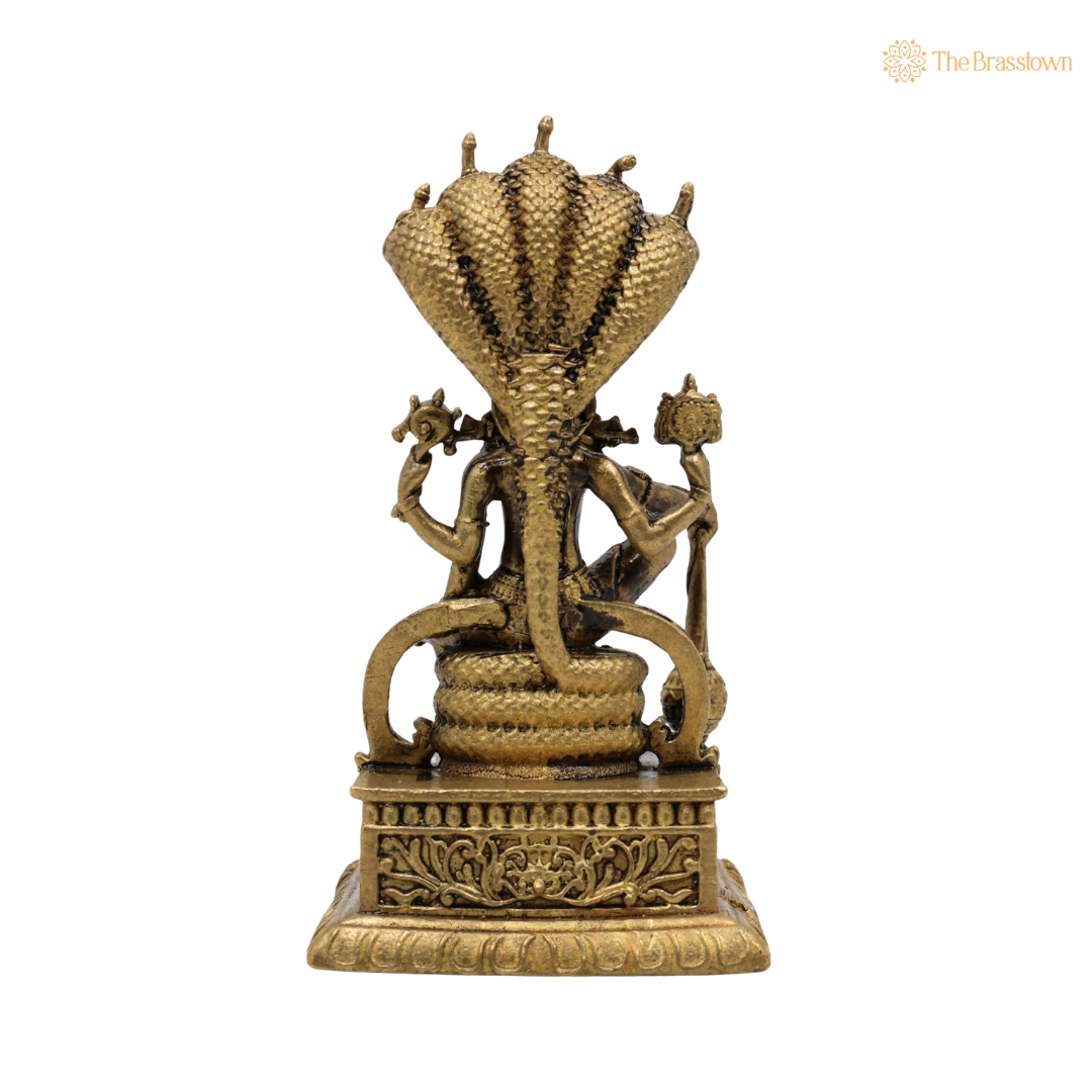 Brass Vishnu on Sheshnag Idol 3 Inch – home mandir puja decor India