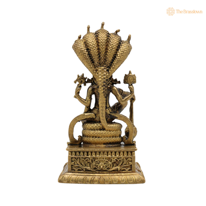 Brass Vishnu on Sheshnag Idol 3 Inch – home mandir puja decor India