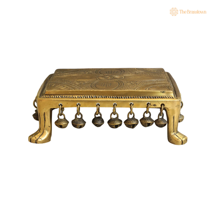 Handcrafted Brass Chowki 2.5 Inch – home mandir puja decor India