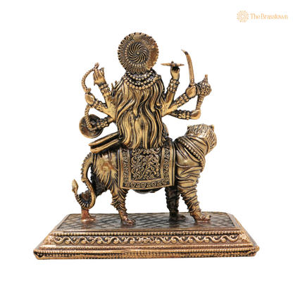 Brass Maa Durga Idol 4.5 Inch – home mandir puja decor India