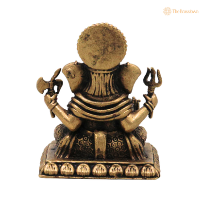 Brass Ganapati Murti 2 Inch – home mandir puja decor India