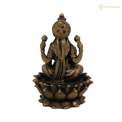 Brass Handcrafted Lakshmi Idol 2.5 Inch – home mandir puja decor India