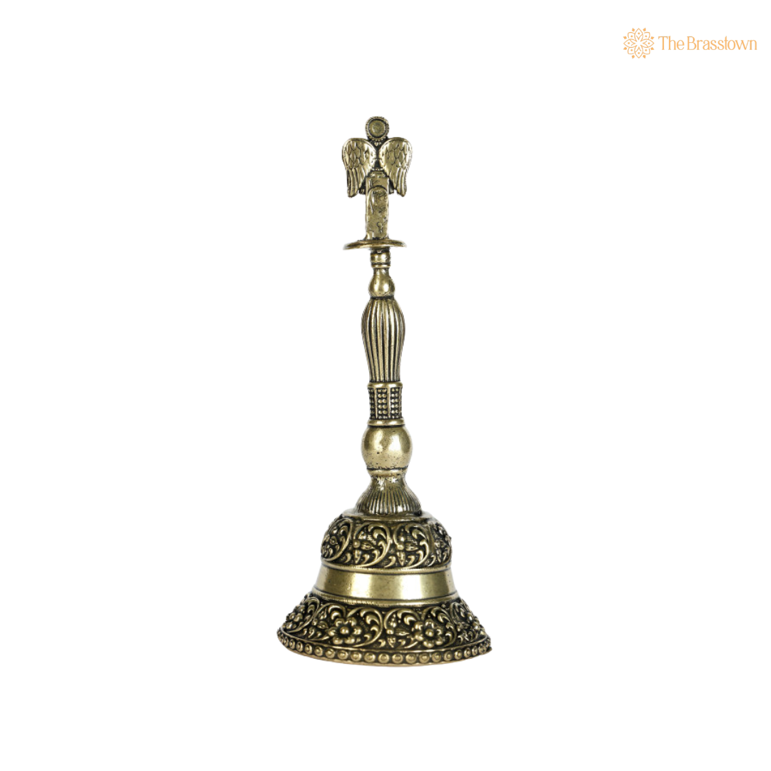 Brass Garuda Ghanti 5.5 Inch – home mandir puja decor India