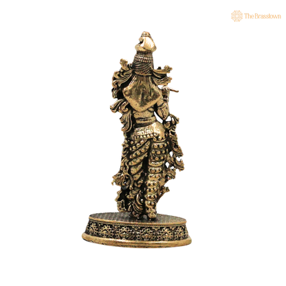 Brass Krishna Idol 3 Inch – home mandir puja decor India