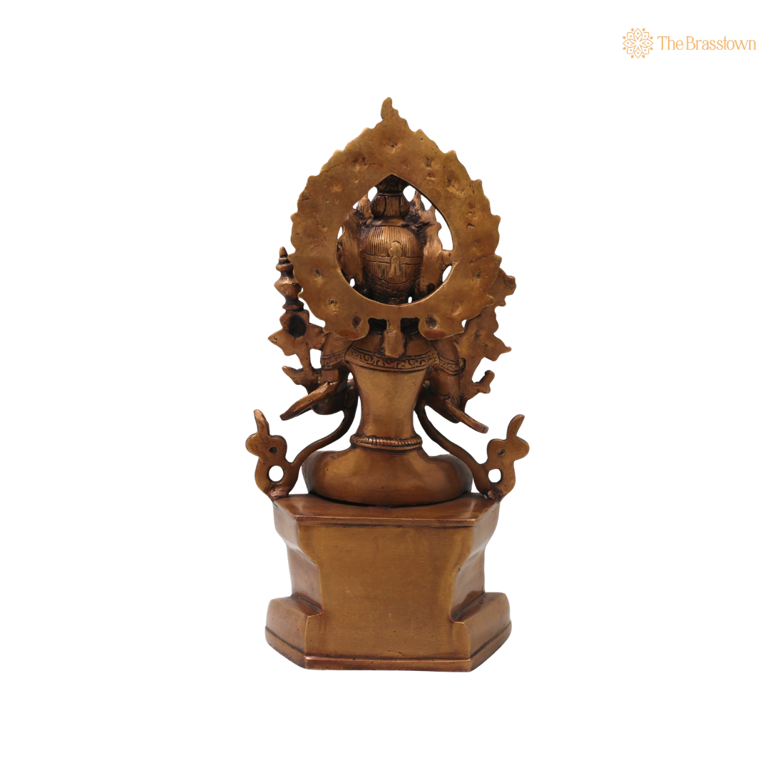 Brass Maitreya Buddha Idol – Handcrafted Future Buddha Ajita Bodhisattva Murti for Pooja, Home Décor &amp; Spiritual Gifting 12 Inch