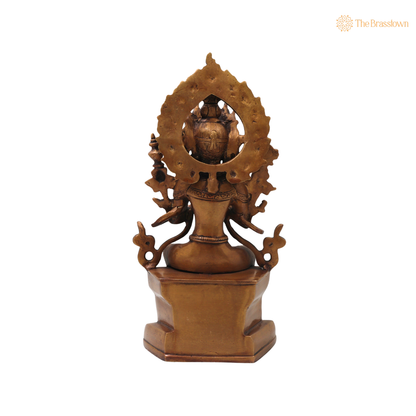 Brass Maitreya Buddha Idol – Handcrafted Future Buddha Ajita Bodhisattva Murti for Pooja, Home Décor &amp; Spiritual Gifting 12 Inch