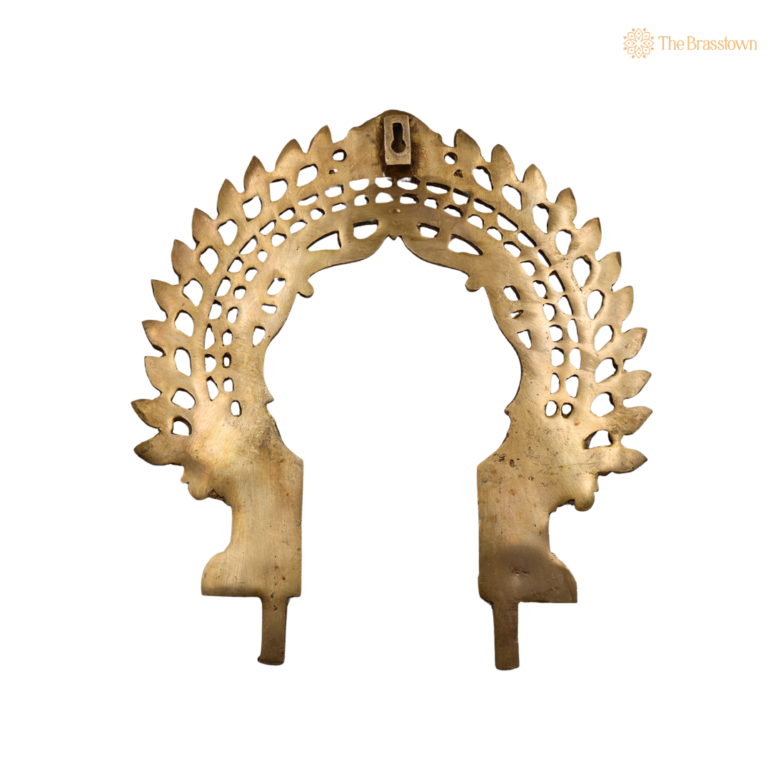 Brass Handcrafted Hand-Carved Prabhaval Arch Frame for Deity – Handcrafted Arch Wall Hanging for Home Temple, Deity Décor &amp; Spiritual Ambience 13 Inch