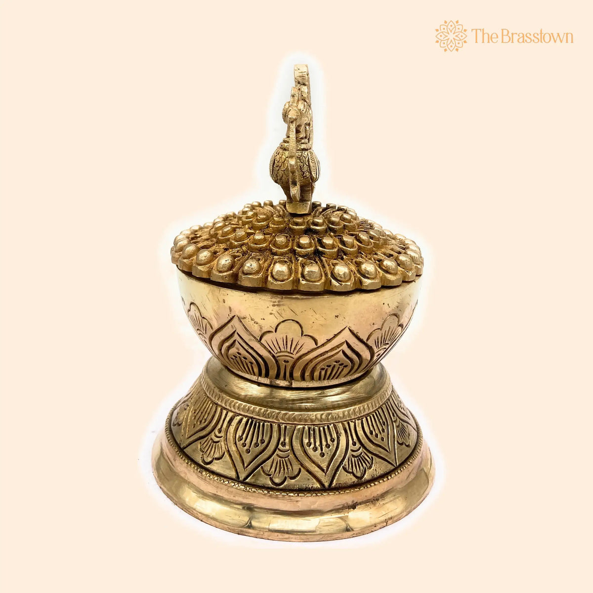 Brass Dhoop Dani – Handcrafted Peetal Sambrani Burner, Pital Agarbatti Stand, Pittal Dhoop Holder Idol, Traditional Indian Pooja Murti 7 Inch 1