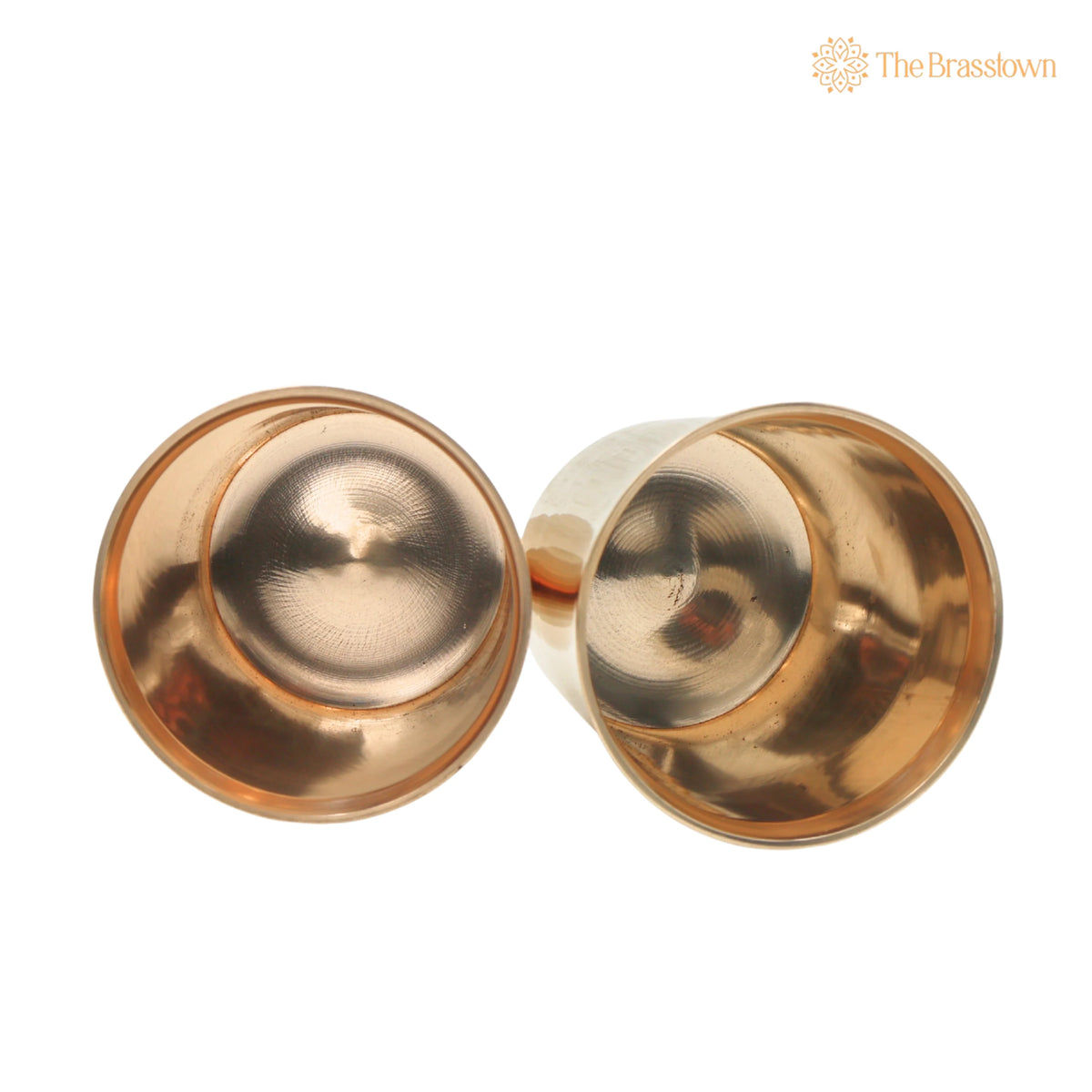 Bronze Glass Set of 2 – Traditional Indian Drinkware Pair for Pooja, Home Decor &amp; Gifting 3 Inch 5
