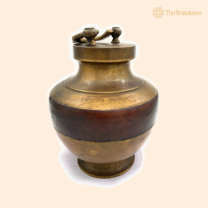 Brass Antiques Kamandal – Handcrafted Brass Stoup, Gangajali With 2 Litre Capacity for Puja Rituals &amp; Home Mandir 10.5 Inch 1
