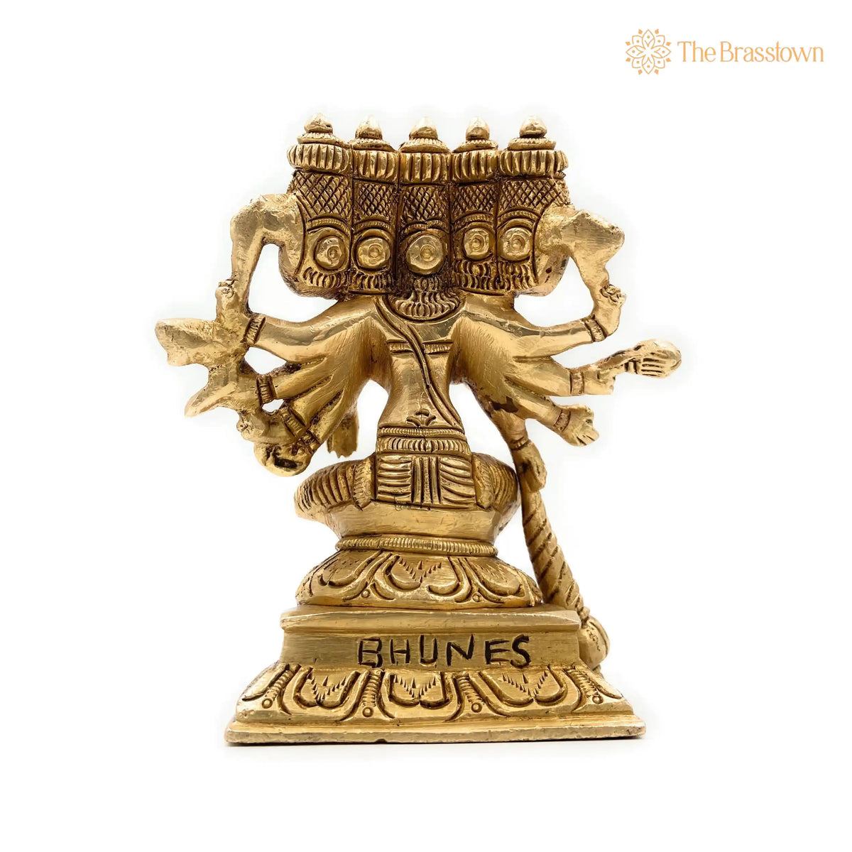 Brass Gayatri Devi Idol – Handcrafted Vedamata Gayathri Murti, Panchamukhi Savitri Mata Statue for Puja &amp; Home Temple 5 Inch 2