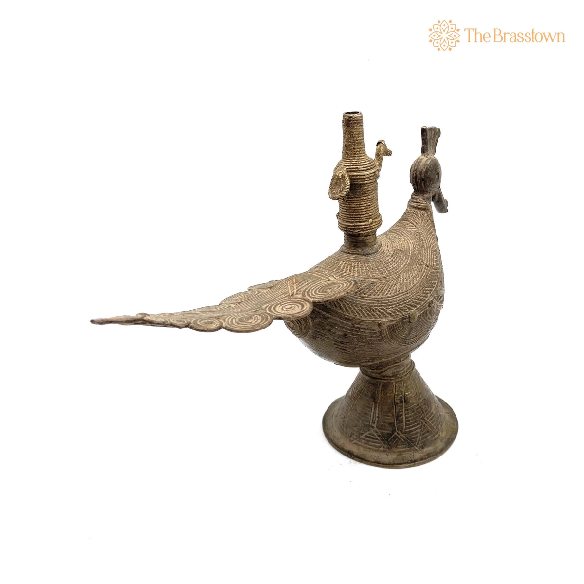 Brass Antique Oil Lamp – Handcrafted Deepalakshmi Vilakku Diya for Aarti, Puja &amp; Home Mandir Décor 6.5 Inch 2