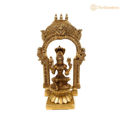 Brass Mariamman Idol – Handcrafted Mariyamma Vigraham, Samayapuram Muthu Mariamman Statue, Renuka Yellamma Devi Murti 12 Inch 2