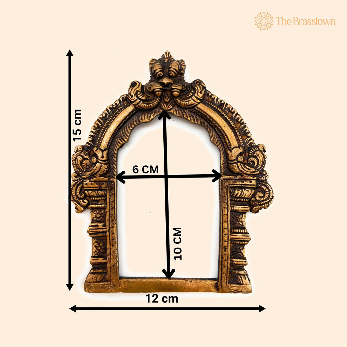 Brass Prabhavali – Handcrafted Frame Arch Wall Hanging Prabhawal Temple Home Décor Prabhawali For Small Diety Prabhaval 6 Inch 1
