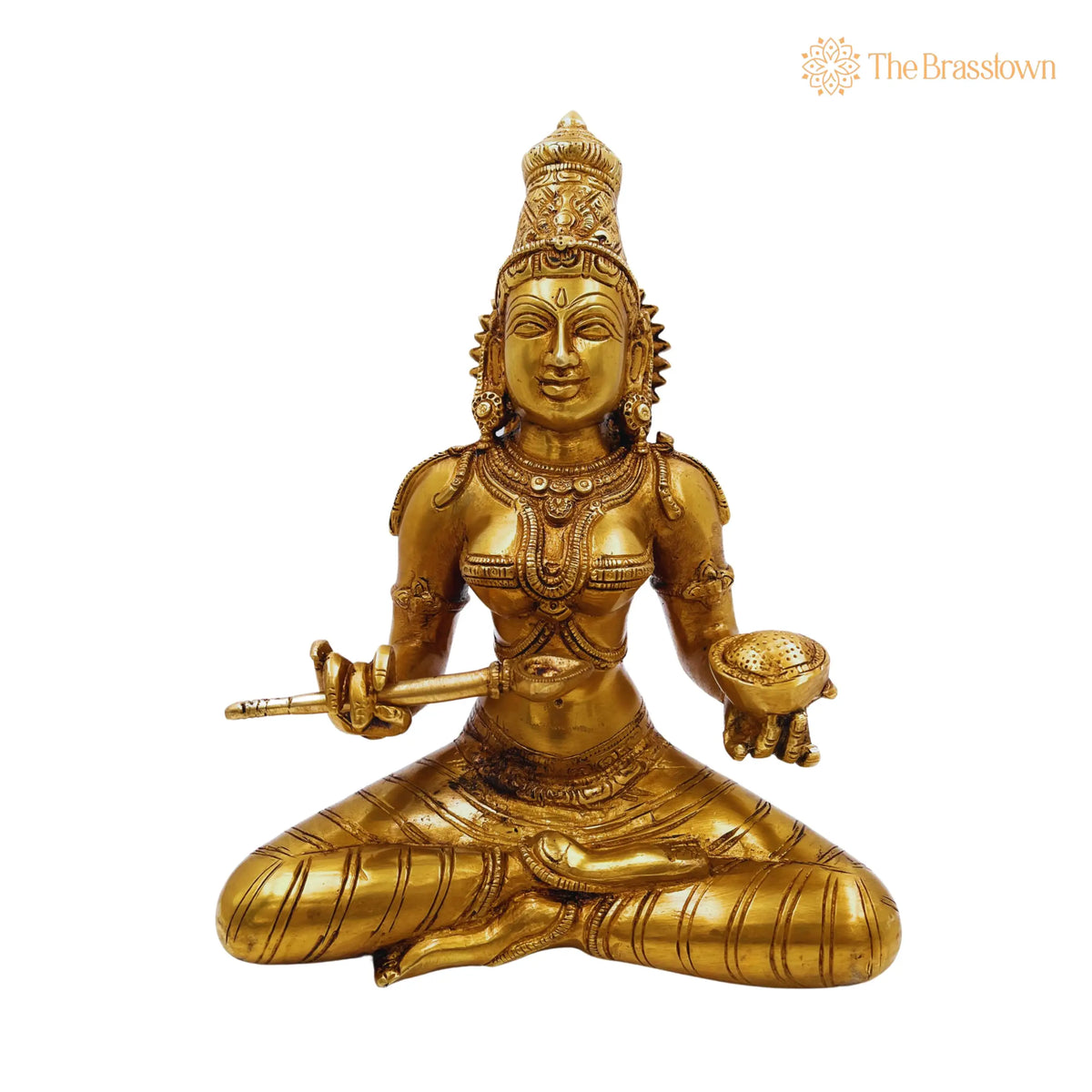 Brass Annapurna Devi Idol – Temple, Home Décor &amp; Gift, Handcrafted Pittal Statue 10.5 Inch 2