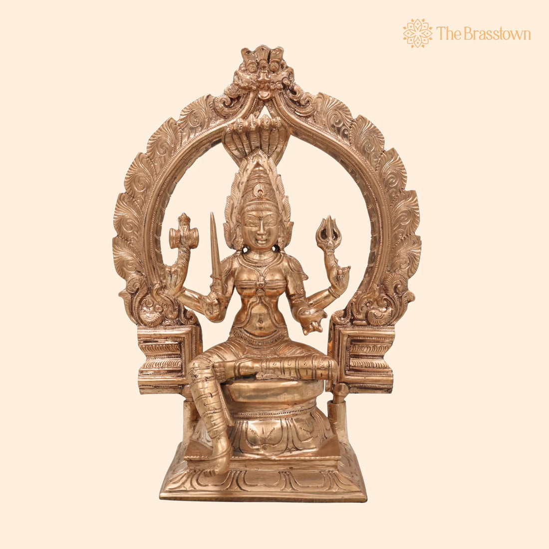 Bronze Panchaloha Mariamman Idol – Handcrafted Karumariamman Statue, Amman Vigaraha for Puja, Home Mandir &amp; Décor 13 Inch 1