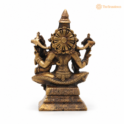 Brass Lakshmi Narasimha Idol – Traditional Narahari Swamy Murti for Pooja, Home Mandir, Spiritual Décor &amp; Gifting 2.5 Inch