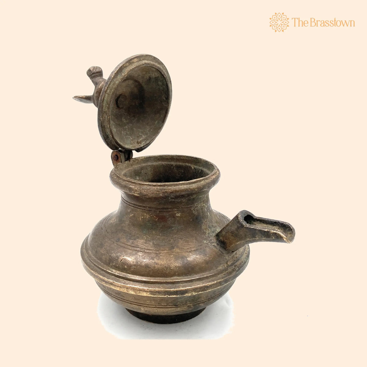 Brass Antique Gangajali – Handcrafted Water Kamandal, Loota, Lota, Chambu, Lotiya, Stoup, Ganga Jali, Geedani, Gee Dani 6 Inch 1