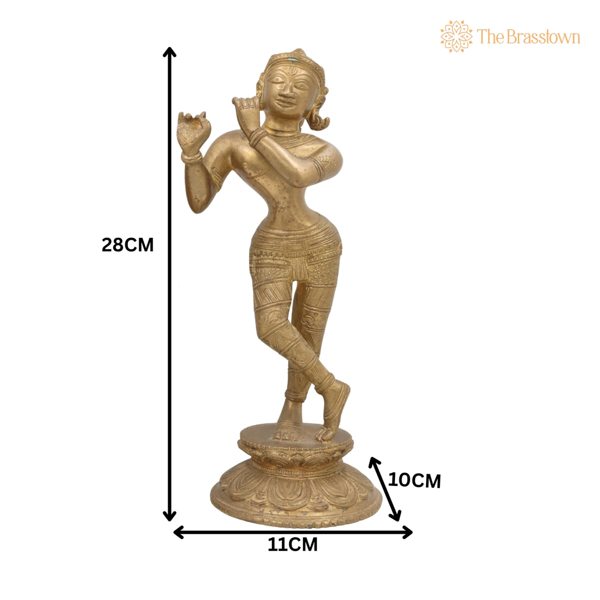 Handcrafted Brass Radha Krishna Idol – Peetal Pital Pittal Radha Krishna Murti Vigraha Statue for Puja, Home Mandir &amp; Décor 11 Inch 5