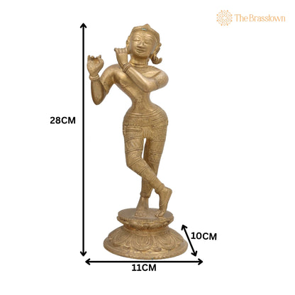 Handcrafted Brass Radha Krishna Idol – Peetal Pital Pittal Radha Krishna Murti Vigraha Statue for Puja, Home Mandir &amp; Décor 11 Inch 5
