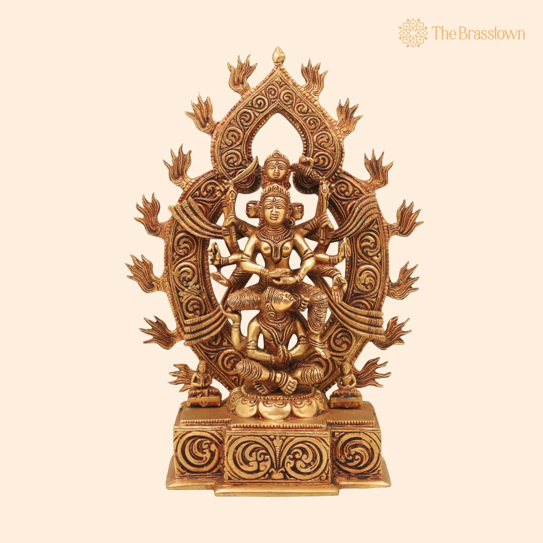 Brass Kamakhya Devi Idol – Handcrafted Kamakhya Maa Murti, Kamakhya Shakti Peeth Mata Statue, Nilachal Kamakhya Amba Kali Pratima for Puja 13 Inch 1