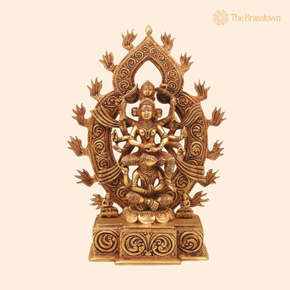 Brass Kamakhya Devi Idol – Handcrafted Kamakhya Maa Murti, Kamakhya Shakti Peeth Mata Statue, Nilachal Kamakhya Amba Kali Pratima for Puja 13 Inch 1
