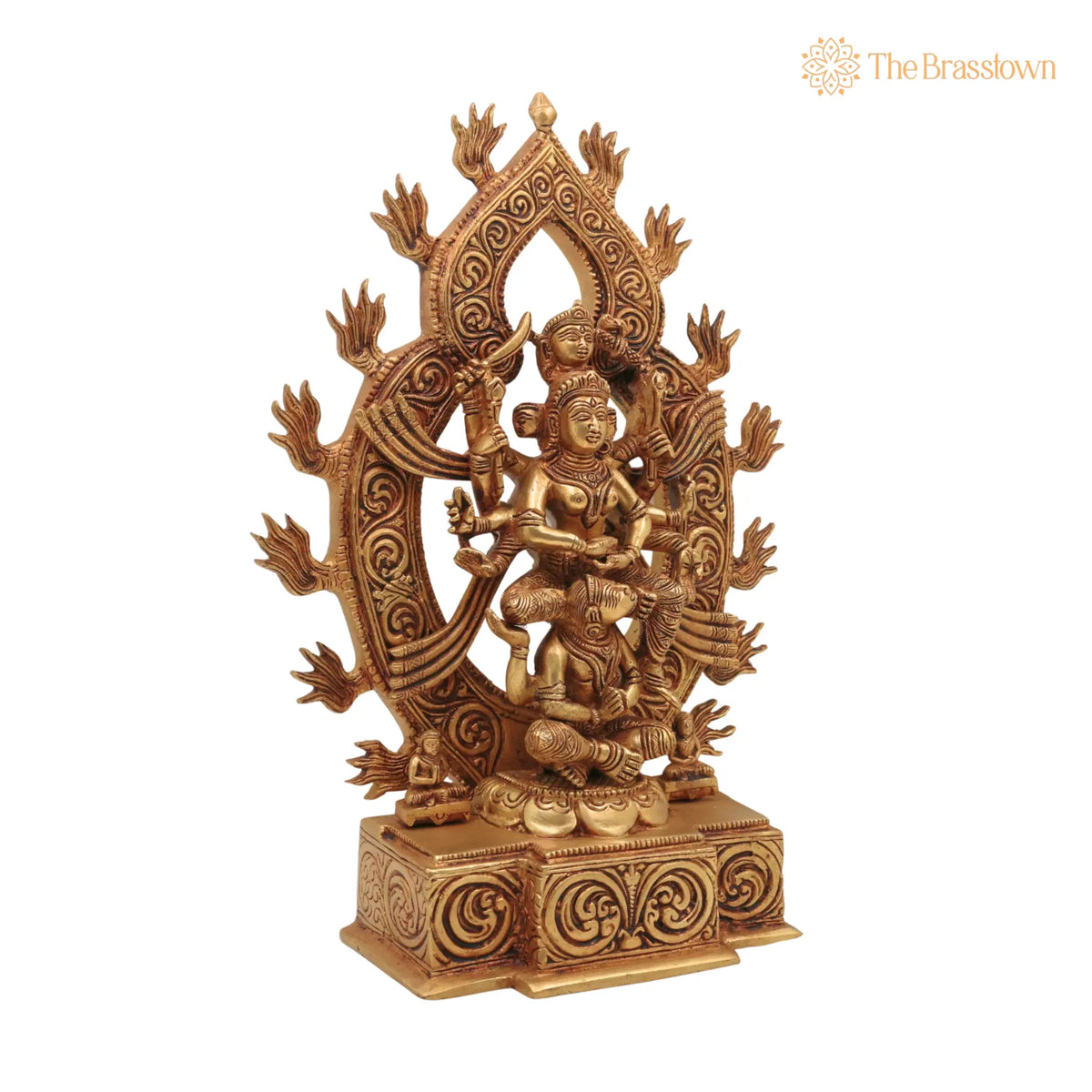 Brass Kamakhya Devi Idol – Handcrafted Kamakhya Maa Murti, Kamakhya Shakti Peeth Mata Statue, Nilachal Kamakhya Amba Kali Pratima for Puja 13 Inch 2