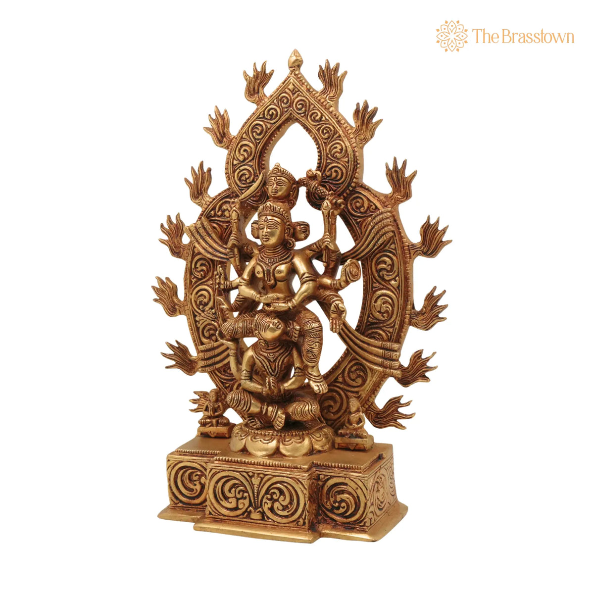 Brass Kamakhya Devi Idol – Handcrafted Kamakhya Maa Murti, Kamakhya Shakti Peeth Mata Statue, Nilachal Kamakhya Amba Kali Pratima for Puja 13 Inch 3