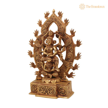 Brass Kamakhya Devi Idol – Handcrafted Kamakhya Maa Murti, Kamakhya Shakti Peeth Mata Statue, Nilachal Kamakhya Amba Kali Pratima for Puja 13 Inch 3