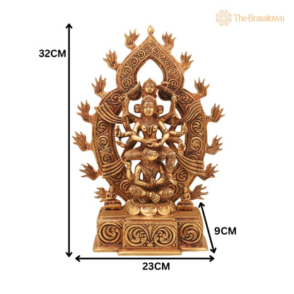 Brass Kamakhya Devi Idol – Handcrafted Kamakhya Maa Murti, Kamakhya Shakti Peeth Mata Statue, Nilachal Kamakhya Amba Kali Pratima for Puja 13 Inch 5