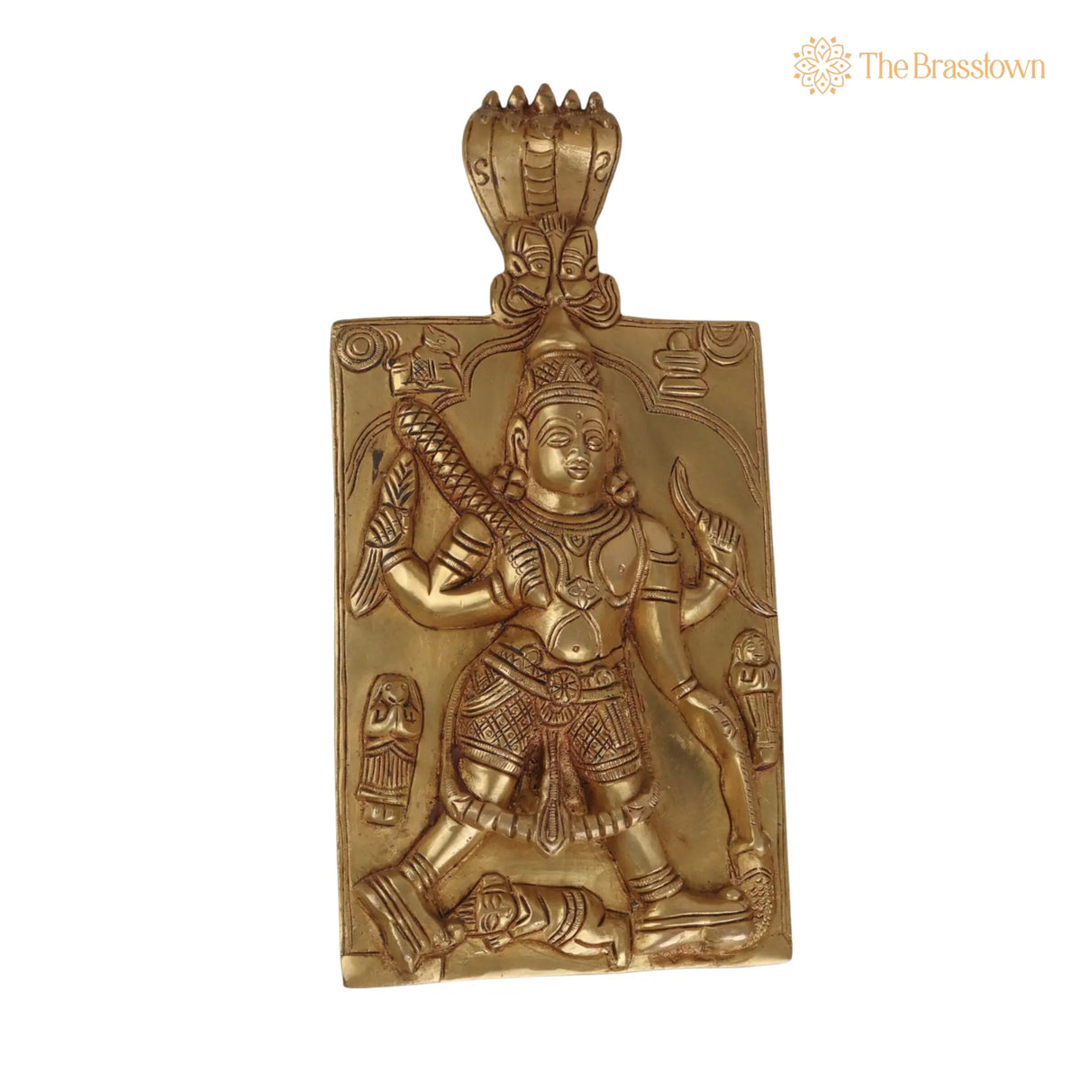 Brass Veerabhadreshwara Idol – Handcrafted Veerabhadra Murti, Veerabhadra Swamy Statue, Pooja Deity Sculpture 11 Inch 2