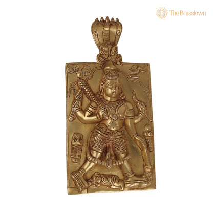 Brass Veerabhadreshwara Idol – Handcrafted Veerabhadra Murti, Veerabhadra Swamy Statue, Pooja Deity Sculpture 11 Inch 2