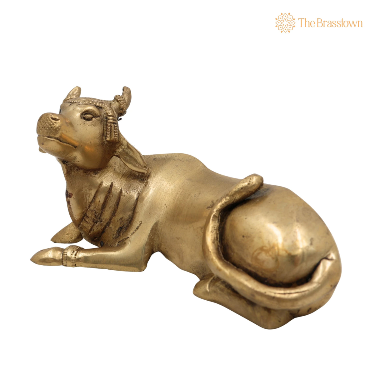 Brass Kamadenu Cow Idol – Handcrafted Nandi &amp; Kamadenu Sculpture for Pooja, Temple, Home Décor, Ashtadhatu &amp; Peetal Options 2.5 Inch 3