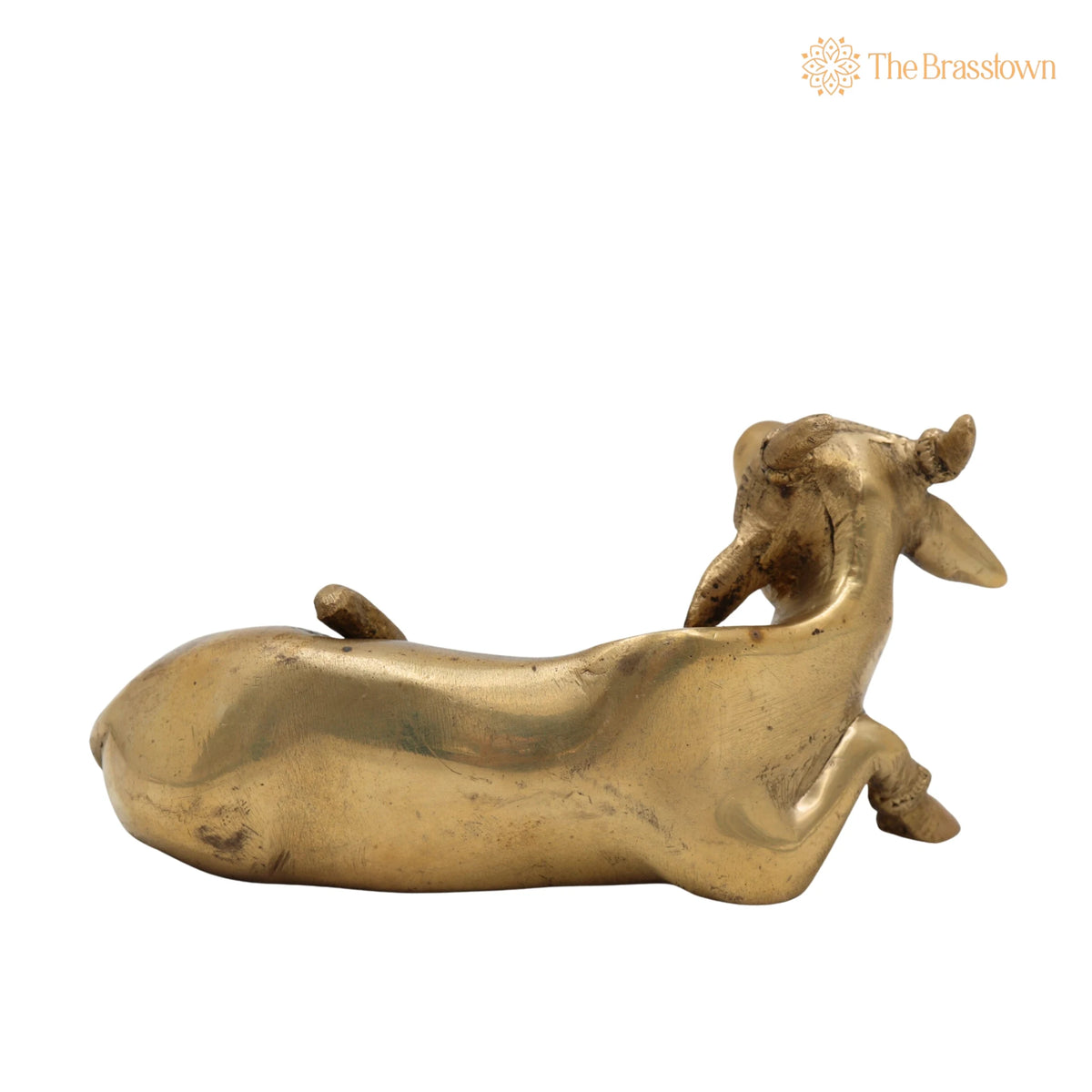 Brass Kamadenu Cow Idol – Handcrafted Nandi &amp; Kamadenu Sculpture for Pooja, Temple, Home Décor, Ashtadhatu &amp; Peetal Options 2.5 Inch 4